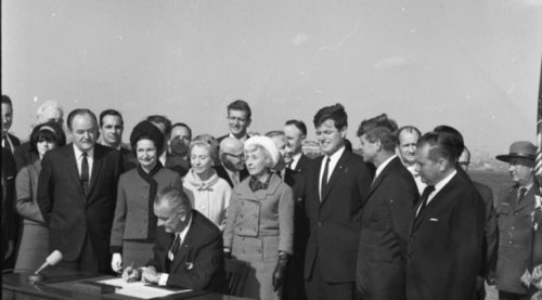 Signing the 1965 Immigration Act. Credit: VDare.com